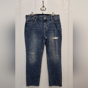 NWOT Size 6 Mid Rise Boyfriend Old Navy Women's Straight Leg Jeans in Dark Blue